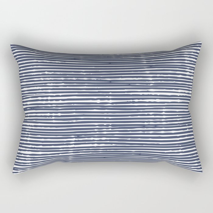 Abstract Stripes Pattern, Indigo, Navy Blue Rectangular Pillow Gallery Image 1