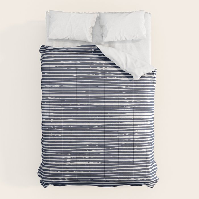 Abstract Stripes Pattern, Indigo, Navy Blue Comforter Gallery Image 1
