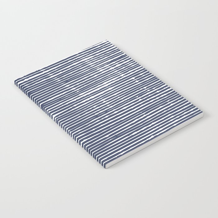 Abstract Stripes Pattern, Indigo, Navy Blue Notebook Gallery Image 1