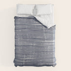 Abstract Stripes Pattern, Indigo, Navy Blue Duvet Cover Gallery Image 6