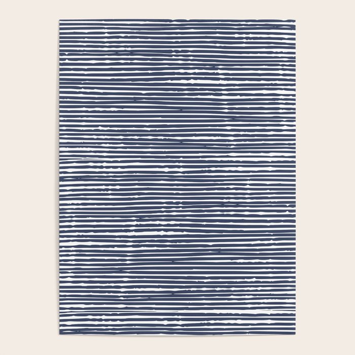 Abstract Stripes Pattern, Indigo, Navy Blue Poster Gallery Image 4