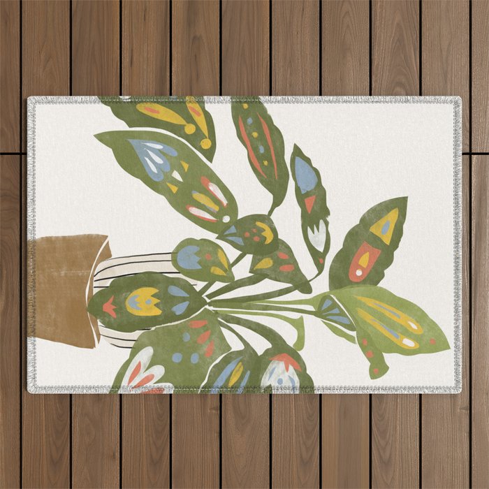 Scandinavian Plant Outdoor Rug Gallery Image 1