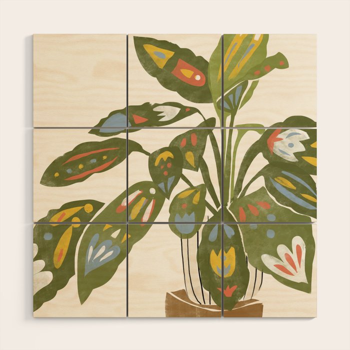 Scandinavian Plant Wood Wall Art Gallery Image 1