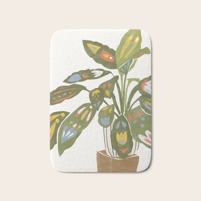 Scandinavian Plant Bath Mat Gallery Image 1