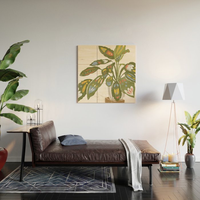 Scandinavian Plant Wood Wall Art Gallery Image 2