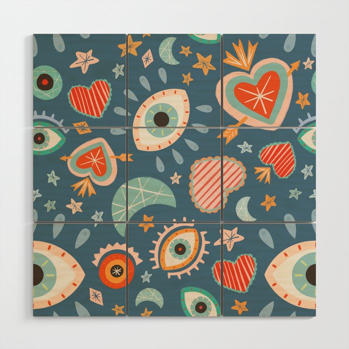 Written in the Stars | Milagros Hearts & Stars Wood Wall Art Gallery Image 1