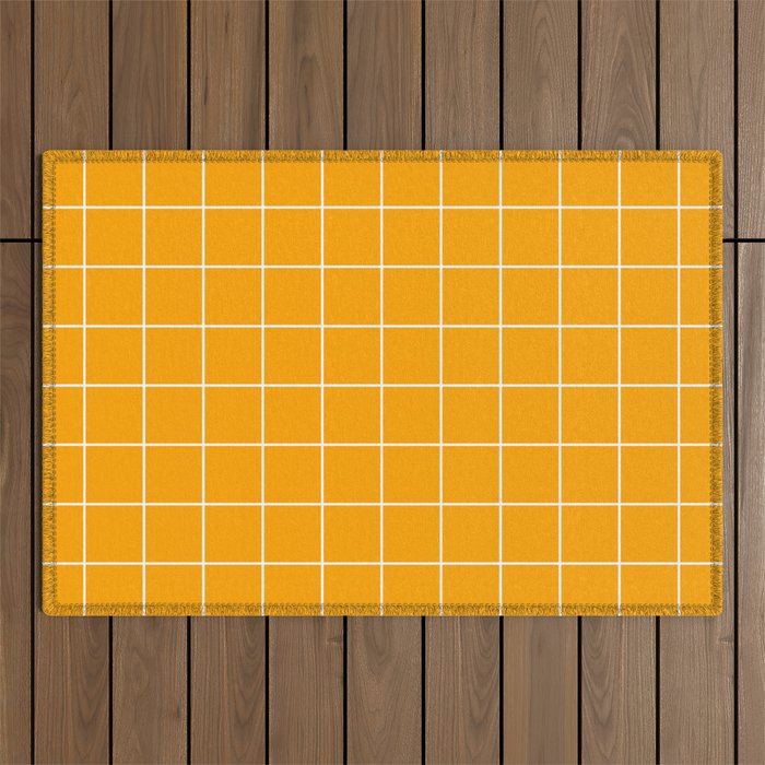 Marigold Grid Outdoor Rug Gallery Image 1