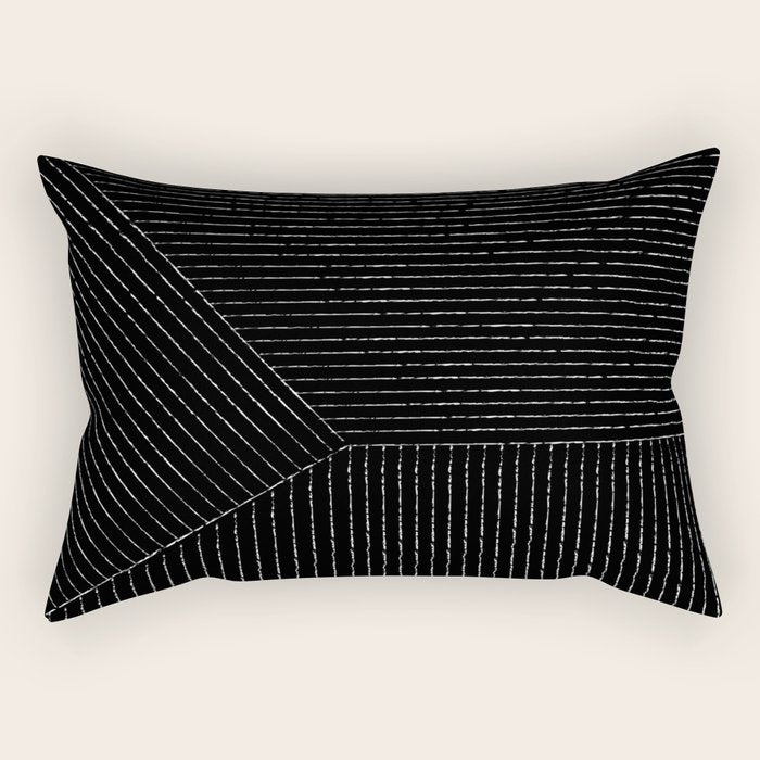 Lines (Black) Rectangular Pillow Gallery Image 1