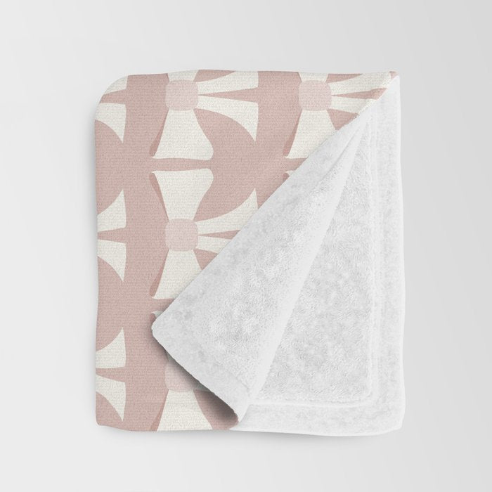 Vintage Bows XV Pink Throw Blanket Gallery Image 3