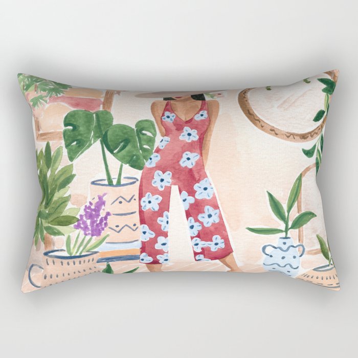 Plant Lady Rectangular Pillow Gallery Image 2