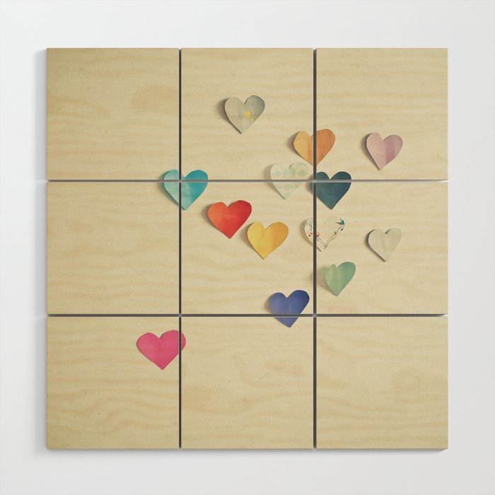 Paper Hearts Wood Wall Art Gallery Image 1