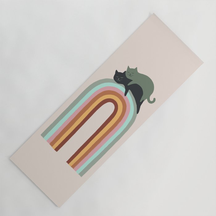 Rainbow cat 3 lover hugs Yoga Mat Gallery Image 1