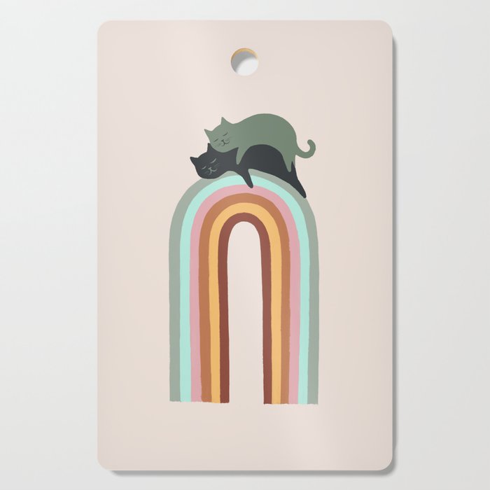 Rainbow cat 3 lover hugs Cutting Board Gallery Image 1