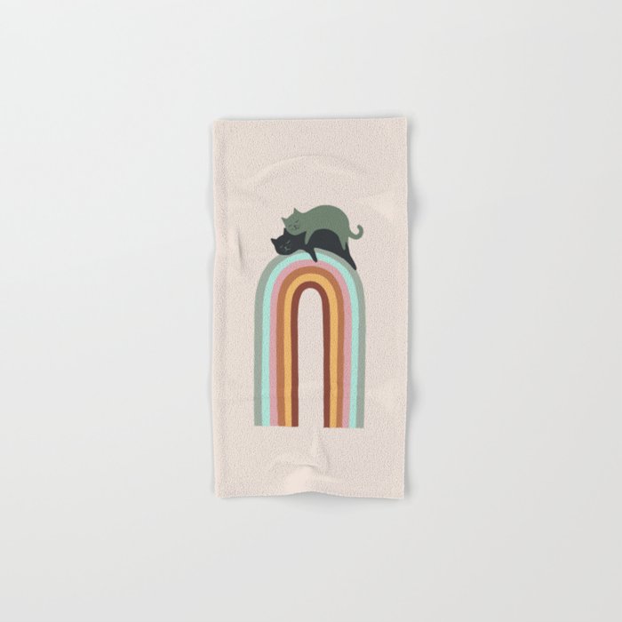 Rainbow cat 3 lover hugs Bath Towel Gallery Image 1