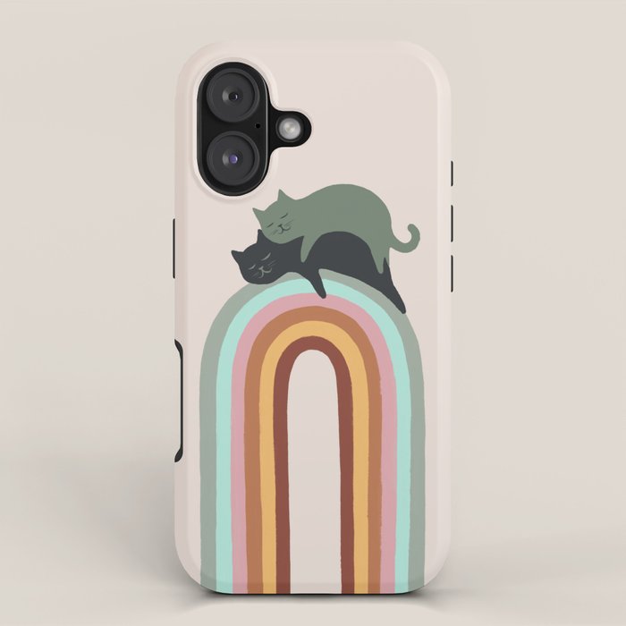 Rainbow cat 3 lover hugs iPhone Case Gallery Image 1