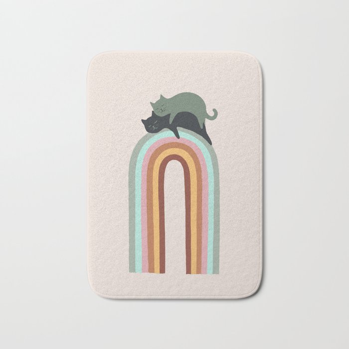 Rainbow cat 3 lover hugs Bath Mat Gallery Image 1