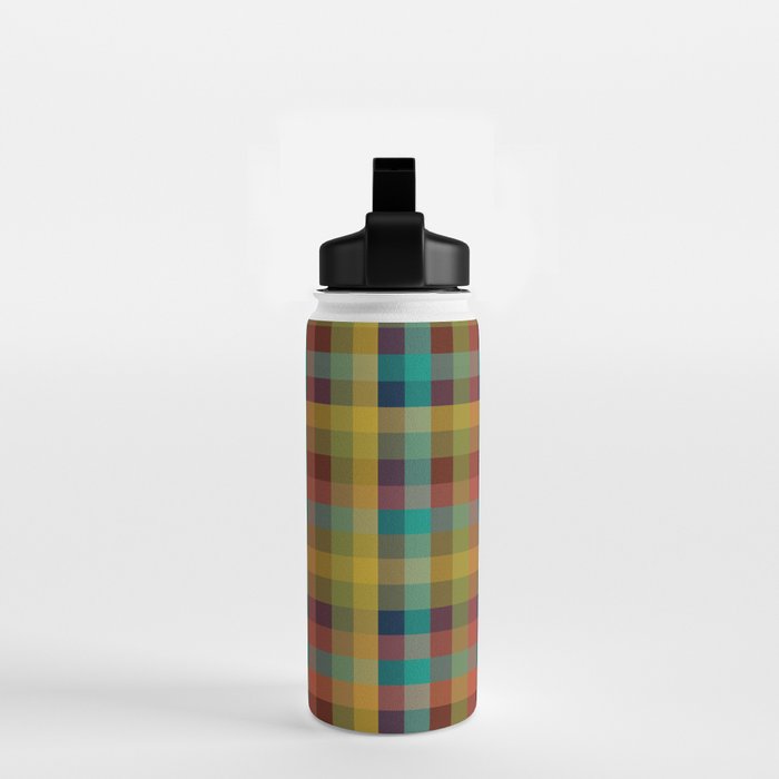 Mid Mod Retro Check Pattern Water Bottle Gallery Image 2