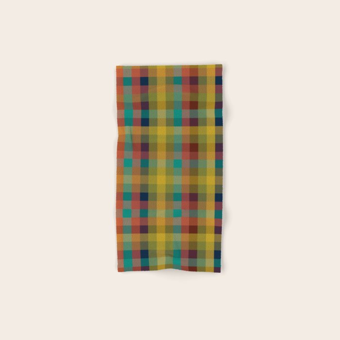 Mid Mod Retro Check Pattern Bath Towel Gallery Image 1