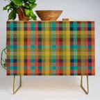 Mid Mod Retro Check Pattern Credenza Gallery Image 1