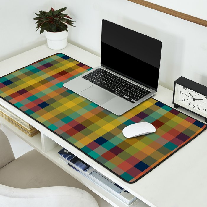 Mid Mod Retro Check Pattern Desk Mat Gallery Image 2