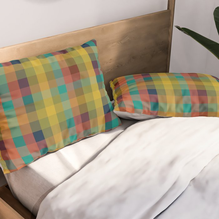 Mid Mod Retro Check Pattern Pillow Sham Gallery Image 2