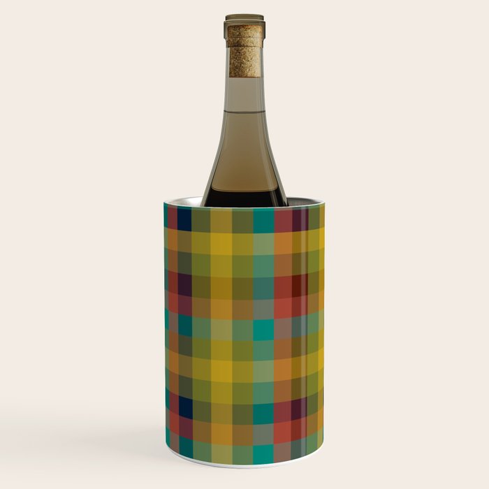 Mid Mod Retro Check Pattern Wine Chiller Gallery Image 1
