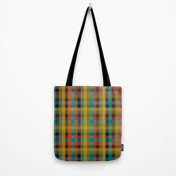 Mid Mod Retro Check Pattern Tote Bag Gallery Image 2