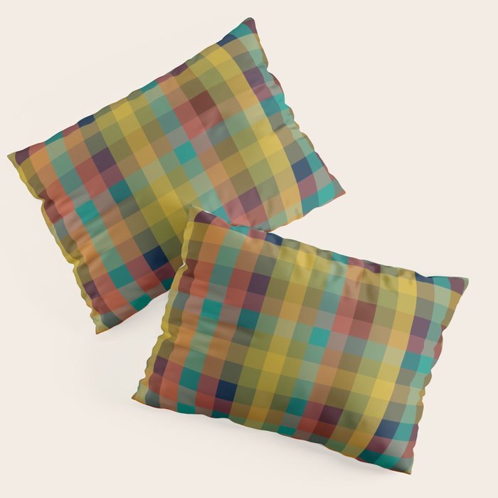 Mid Mod Retro Check Pattern Pillow Sham Gallery Image 1