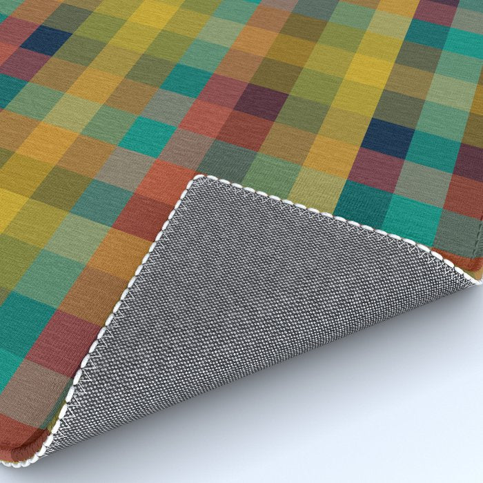 Mid Mod Retro Check Pattern Rug Gallery Image 4