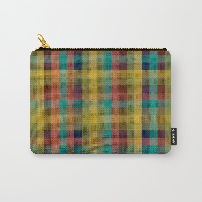 Mid Mod Retro Check Pattern Carry All Pouch Gallery Image 1