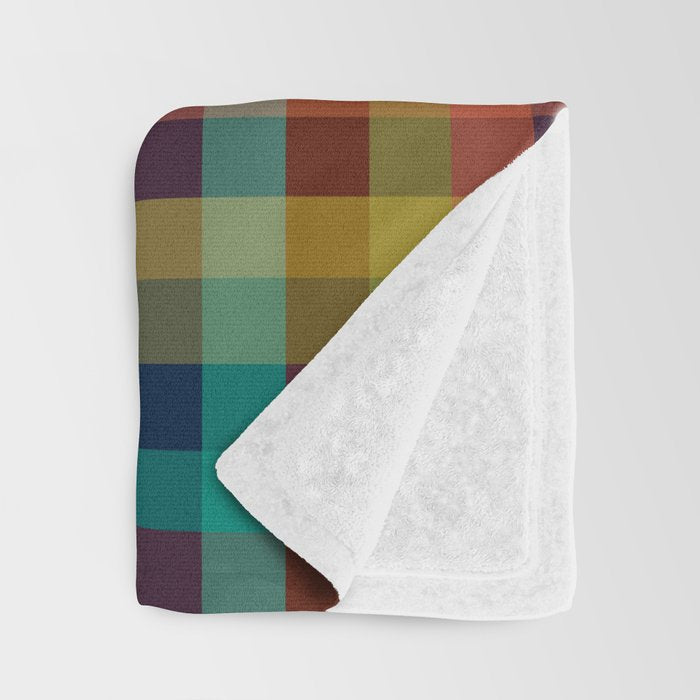 Mid Mod Retro Check Pattern Throw Blanket Gallery Image 3