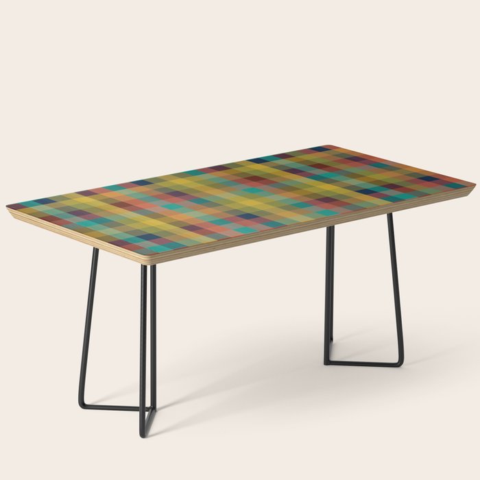 Mid Mod Retro Check Pattern Coffee Table Gallery Image 1