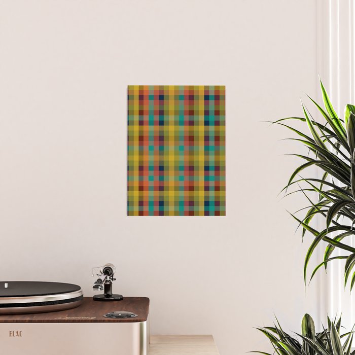 Mid Mod Retro Check Pattern Poster Gallery Image 2