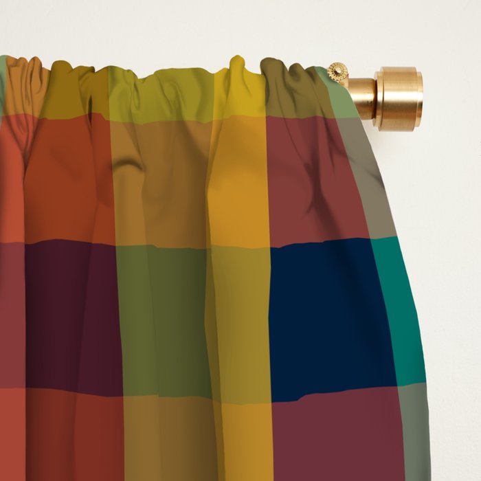 Mid Mod Retro Check Pattern Window Curtain Gallery Image 2