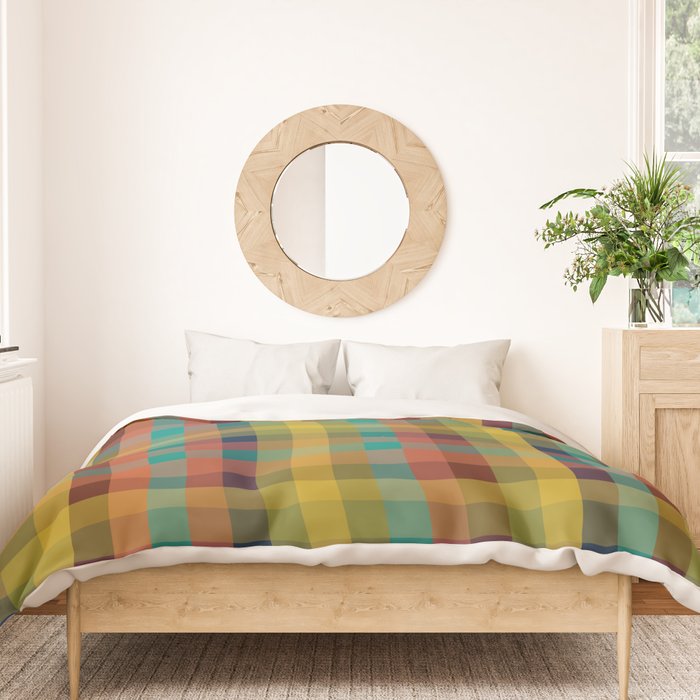 Mid Mod Retro Check Pattern Duvet Cover Gallery Image 3