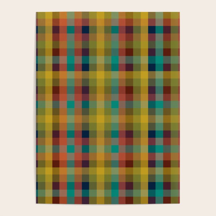Mid Mod Retro Check Pattern Poster Gallery Image 4