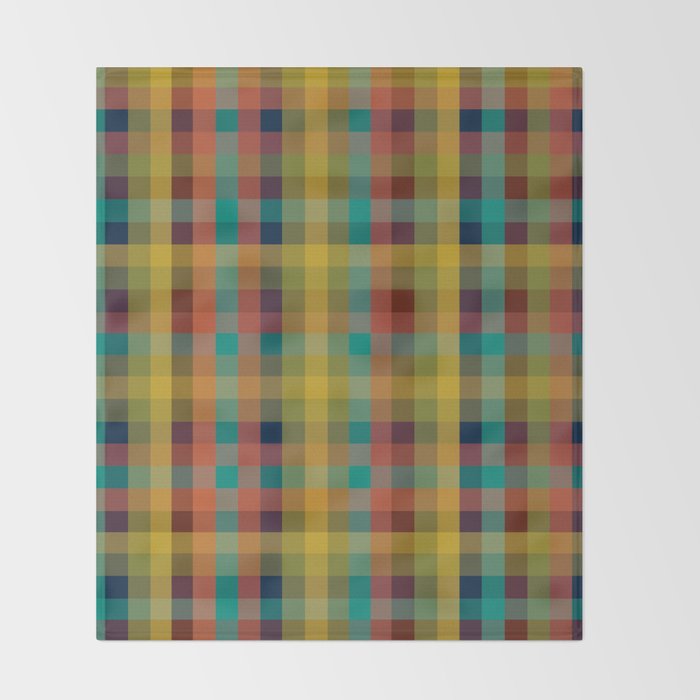 Mid Mod Retro Check Pattern Throw Blanket Gallery Image 2