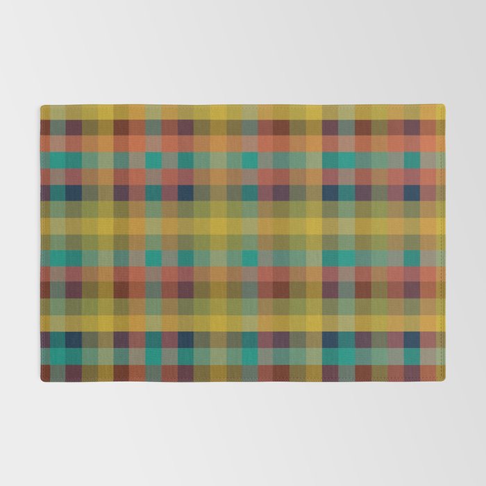 Mid Mod Retro Check Pattern Rug Gallery Image 2