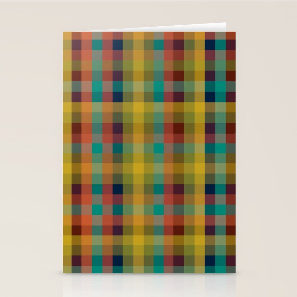 Mid Mod Retro Check Pattern Stationery Card Gallery Image 1