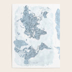 Steel watercolor detailed world map Raul Poster Gallery Image 4