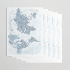 Steel watercolor detailed world map Raul Wrapping Paper Gallery Image 3