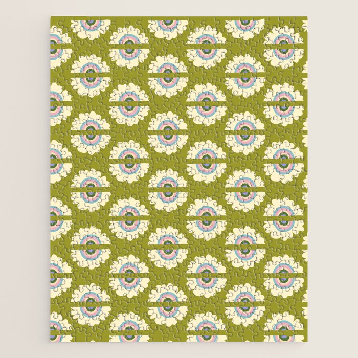 Retro Rainbow Flower Jigsaw Puzzle Gallery Image 1