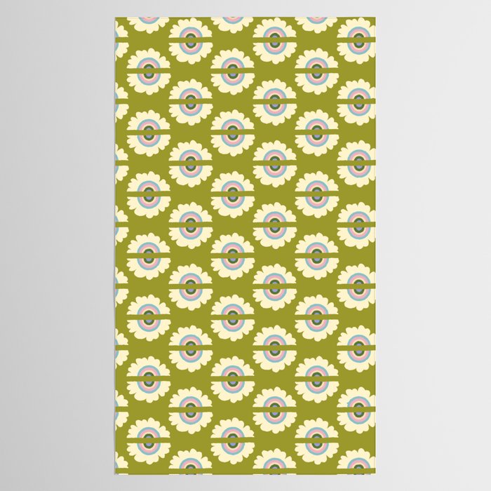 Retro Rainbow Flower Tablecloth Gallery Image 2