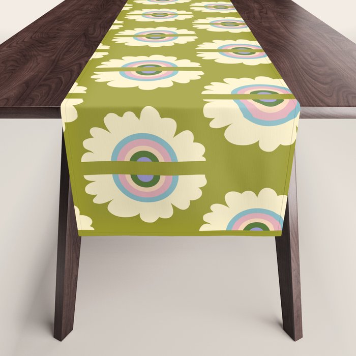 Retro Rainbow Flower Table Runner Gallery Image 1