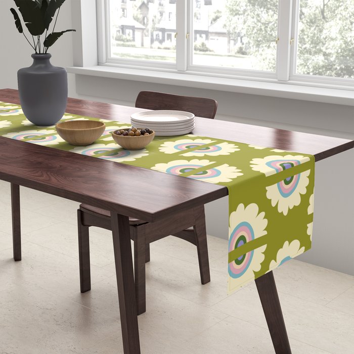 Retro Rainbow Flower Table Runner Gallery Image 2