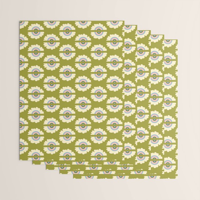 Retro Rainbow Flower Wrapping Paper Gallery Image 3