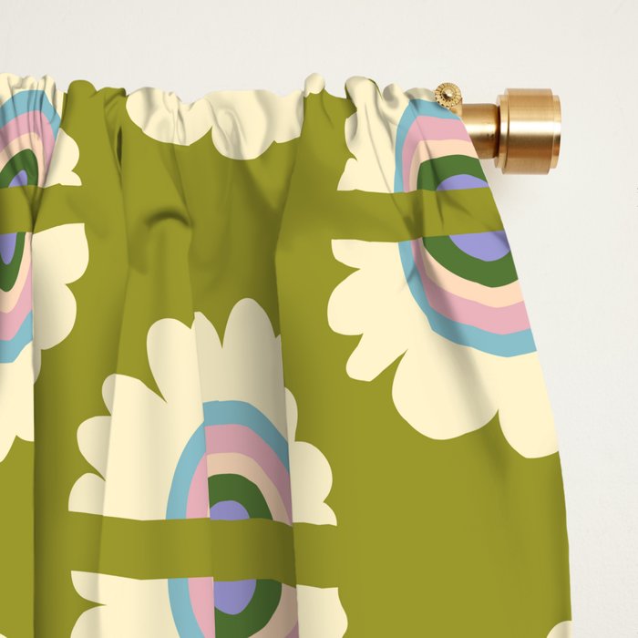 Retro Rainbow Flower Window Curtain Gallery Image 2