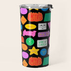 Funny retro sticker quote cartoon pattern Travel Mug Gallery Image 2