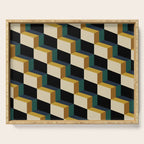Cuboid Mid Century Abstract Shapes Pattern I Serving Tray Gallery Image 1