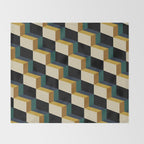Cuboid Mid Century Abstract Shapes Pattern I Throw Blanket Gallery Image 2
